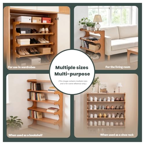 Shoe Rack,Small 4 Tier Shoe Organizer Storage Shelf,Bamboo Narrow Shoe Closet,Small Space Shoe Rack,for Entryway Closet 26.77×7.48×19.3inch - size: 4 Tier-26.77" Wide