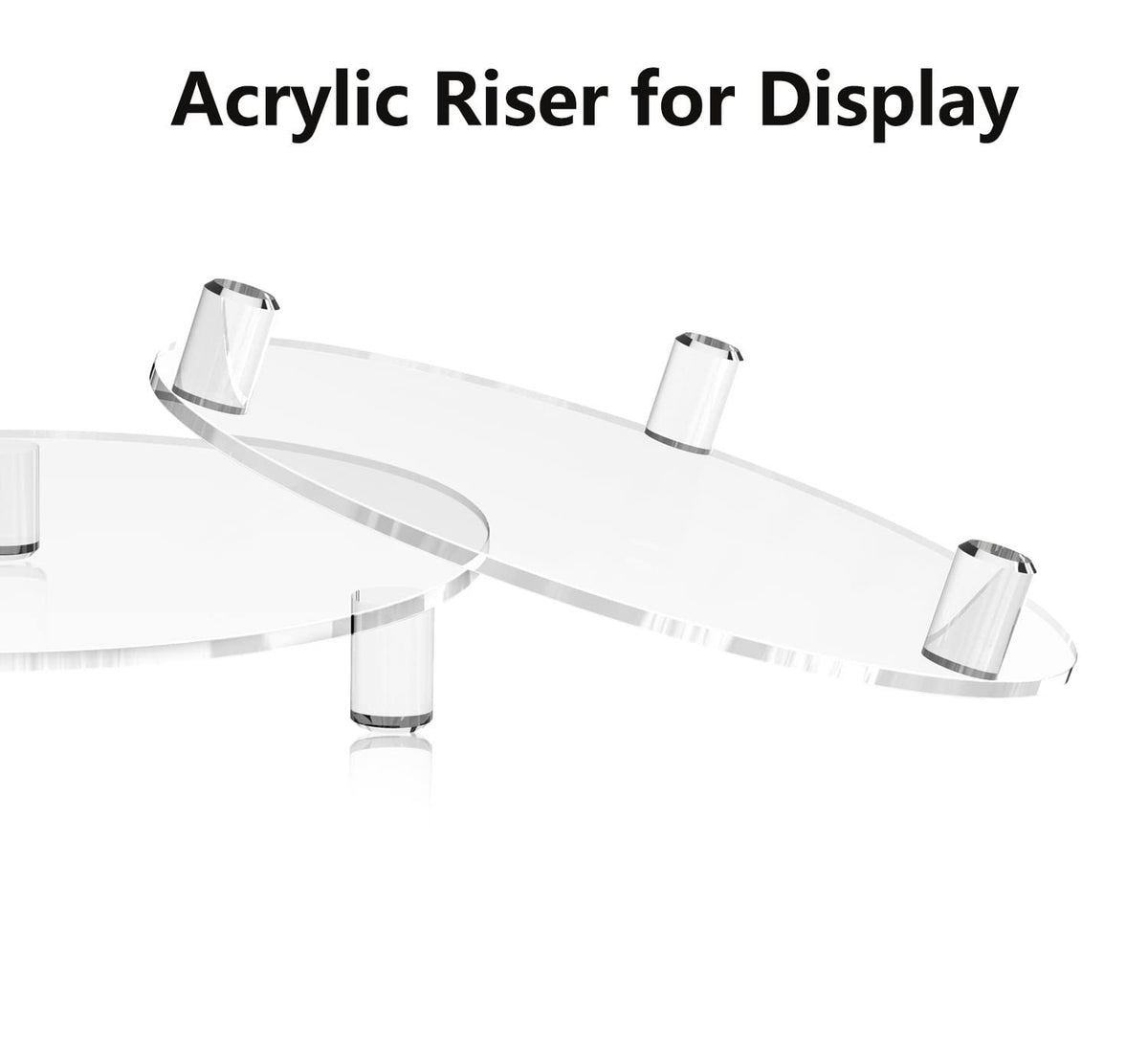 HEMYLU Acrylic Risers for Décor, 10 Inch Round Clear Pedestal Stand for Indoor Plant Holder, Decorative Modern Acrylic Tray for Bathroom, Counter and Home, 10-inch Clear