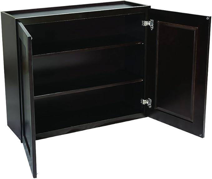 Design House Brookings Shaker Fully Assembled Wall Kitchen Cabinet W2436, 24 W x 12 D x 36 H, Brown, Solid Wood, Design House, 569004