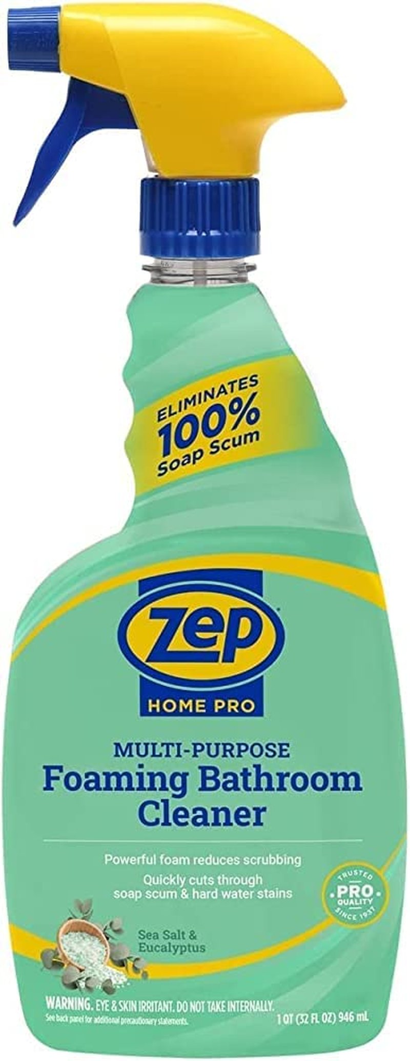 Zep Home Pro Multi-Purpose Foaming Bathroom Cleaner - 32 Fl. Oz. - R53106 - Pro Trusted Cleaning Power: Now in Refreshing Scents and Family Friendly Formulas (1)