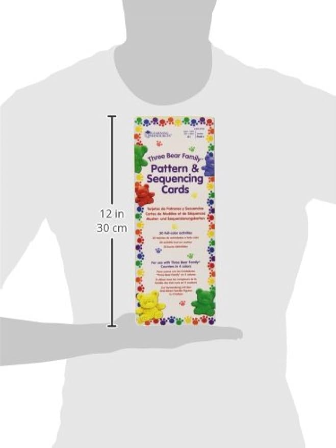 Learning Resources Three Bear Family Pattern Cards, Homeschool, Early Math Skill Learning, Bears Not Included, Ages 3+