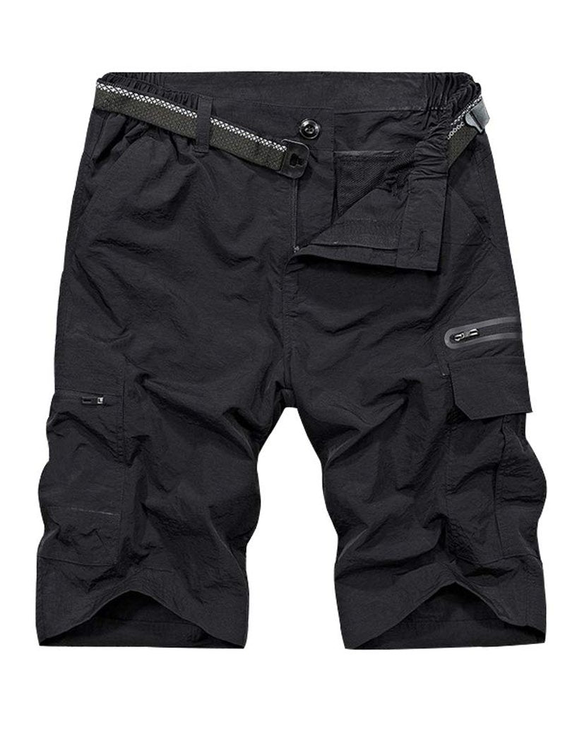 Jessie Kidden Mens Outdoor Casual Expandable Waist Lightweight Water Resistant Quick Dry Fishing Hiking Shorts (6222 Black 44)