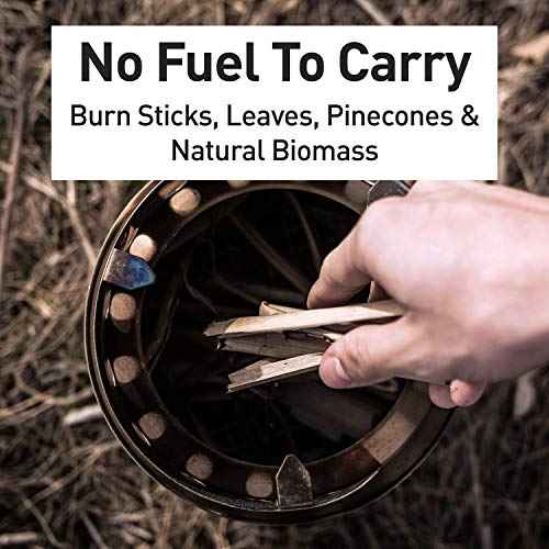 Solo Stove Titan Camping Stove Portable Stove for Backpacking and Outdoor Cooking Great Stainless Steel Camping Backpacking Stove Compact Wood Stove Design-No Batteries or Liquid Fuel Canisters Needed