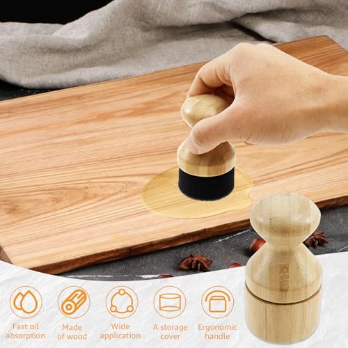 Cutting Board Oil Wax Applicator with Lid and Ergonomic Handle Wood Cutting Board Oil Applicator Versatile Mineral Oil Wax Applicator for Wood Cutting Boards Wooden Spatula