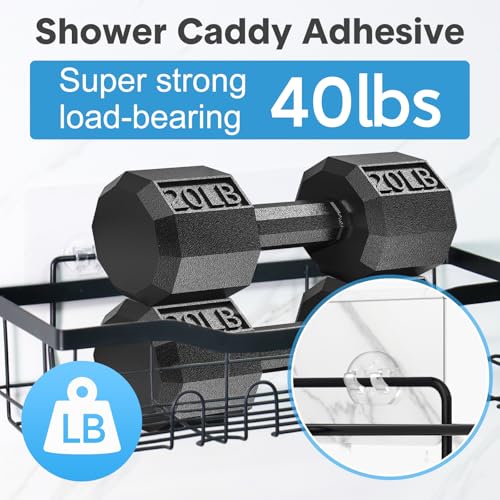 Shower Caddy Adhesive Replacement, Transparent Strong Adhesive Hooks, No Drilling, Waterproof, for Shower Caddy, Bathroom Storage Shelves and Kitchen Racks (Double*4pcs) - color: 4 Double