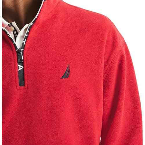 NAUTICA Men's Nautex Quarter-Zip Fleece Sweatshirt, NauticaRed, M