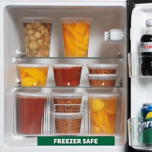 Freshware Food Storage Containers [50 Set] 25 oz Plastic Deli Containers with Lids, Slime, Soup, Meal Prep Containers, BPA Free, Stackable, Leakproof, Microwave, Dishwasher and Freezer Safe - size: 25 oz, 50-Set