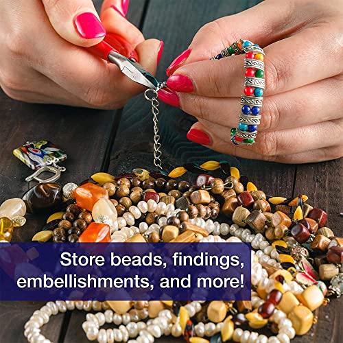 Elizabeth Ward Bead Storage Solutions Plastic Organizer Tray with Clear Snap Shut Lid for Sorting Craft Supplies, Fasteners, Crystals, and More - style: 2-Piece