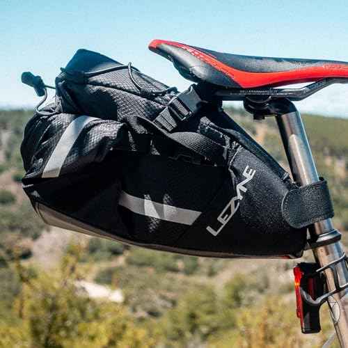LEZYNE Caddy Bike Saddle Bag - Durable Nylon Cycling Storage Bag with Velcro/Quick Release Mount, Reflective Accents, Water-Resistant Zipper for Road Bikes & Commuters