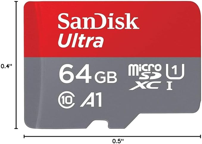 SanDisk 64GB Ultra microSDXC -I Memory Card with Adapter - 120MB/s, C10, U1, Full HD, A1, Micro SD Card - SDSQUA4-064G-GN6MA