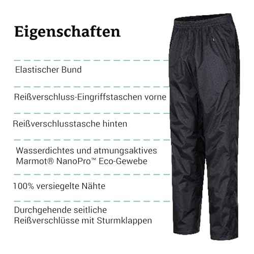 MARMOT Mens Precip Eco Full Zip Pants
