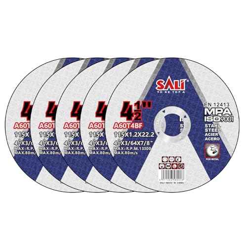 SALI 5 Pack Cut Off Wheel 4 1/2 Inch Cutting Wheels 4-1/2" x 3/64" x 7/8" for Metal & Stainless Steel, Angle Grinder Cutting Wheel,Cutting Discs with Aggressive Cutting