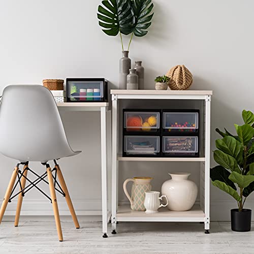 IRIS USA 6 Qt. Plastic Drawer Storage Organizer Stacking Drawers, 2-Pack, Stackable Unit with Sliding Drawer for Bedroom Kitchen Under Sink Pantry Craft Room Bathroom Dorm Office, Black - size: 6 Qt - 2 Pack