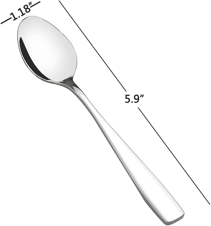 HOMMP 16-Piece Stainless Steel Teaspoons, 5.9-Inch