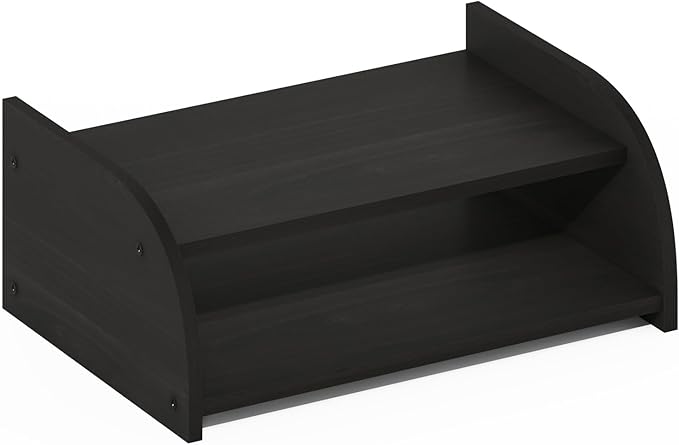 Furinno Classic Desk Organizers and Accessories, 2-Tier Monitor Riser, Office Organization, Desk Top Book Shelf, for Office Supplies, Desk Accessories, Espresso