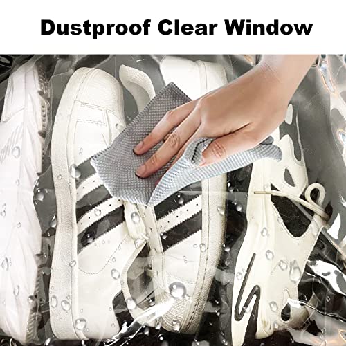 Under Bed Shoe Storage Organizer for Closet 2 Pack- Fits 24 Pairs Underbed Shoes Container Boxes with 2 Sturdy Handles and Clear Window,Foldable Shoe Rack Holder,Black - color: Black-24pairs, style: Regular Handle