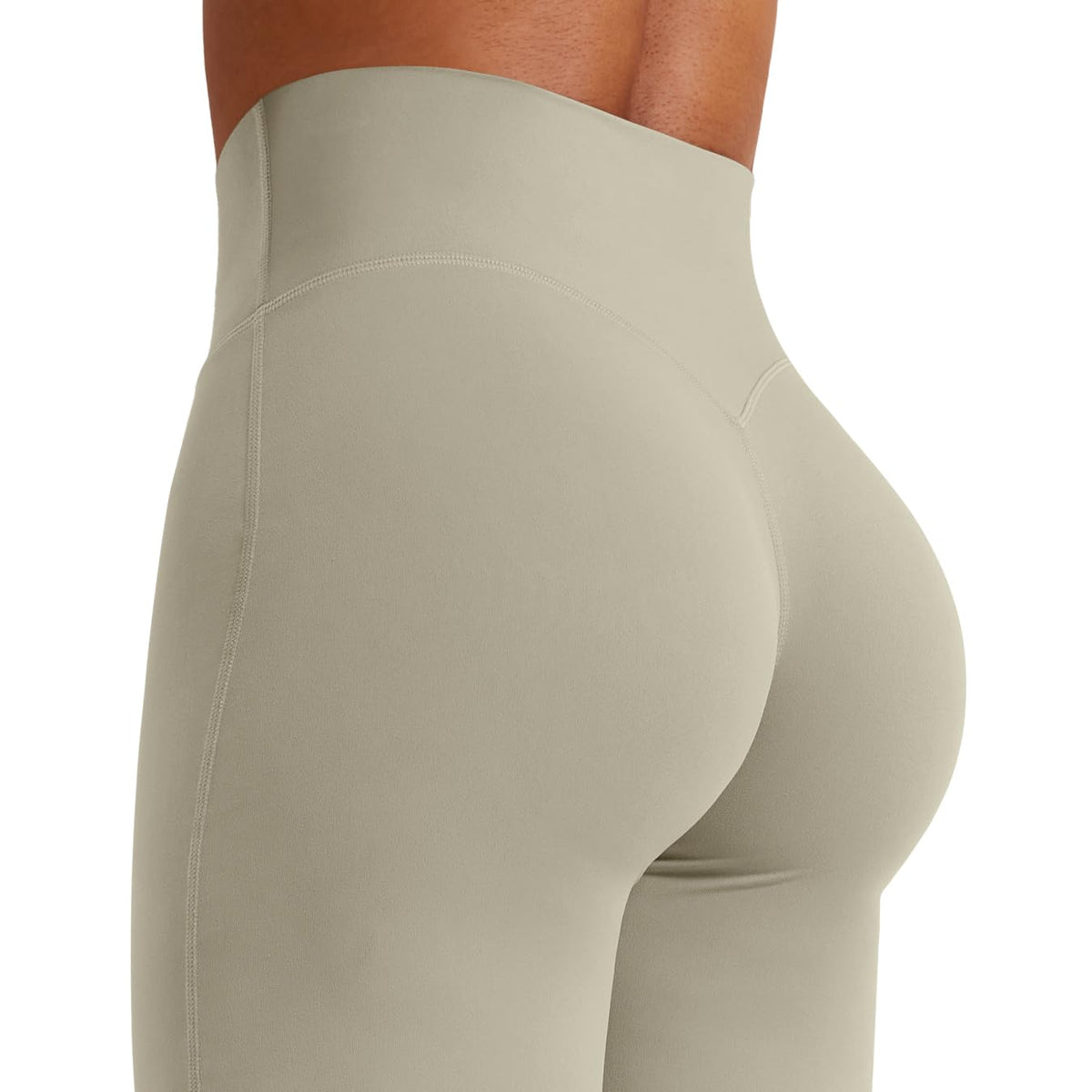 YEOREO Workout Leggings Womens No Front Seam Straight Leggings 35" High Waist Buttery Eddiy Gym Yoga Pants Light Sand M