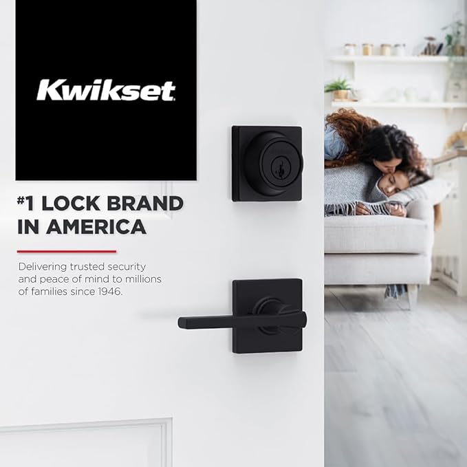 Kwikset Casey Hallway Passage and Bed/Bath Privacy Door Handle 10 Pack, 5 Passage Levers and 5 Privacy Levers, Satin Nickel Reversible Interior Handles with Mircoban Protection