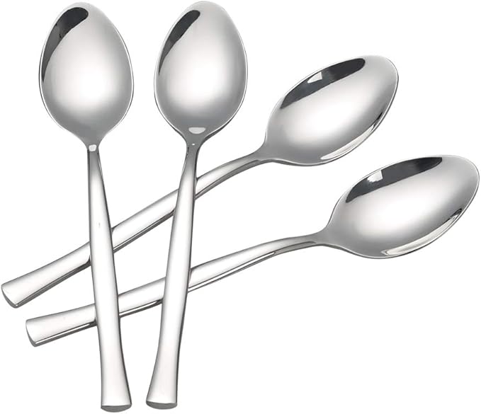 Qskely 12-Piece Dessert Spoons, Stainless Steel Small Spoon