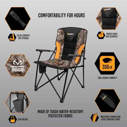 Allen Company Vanish Padded Armchair with Backrest, Realtree Edge Camo