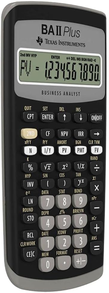 Texas Instruments IIBAPL/TBL/3E2 Advanced Financial Calculator BAII Plus
