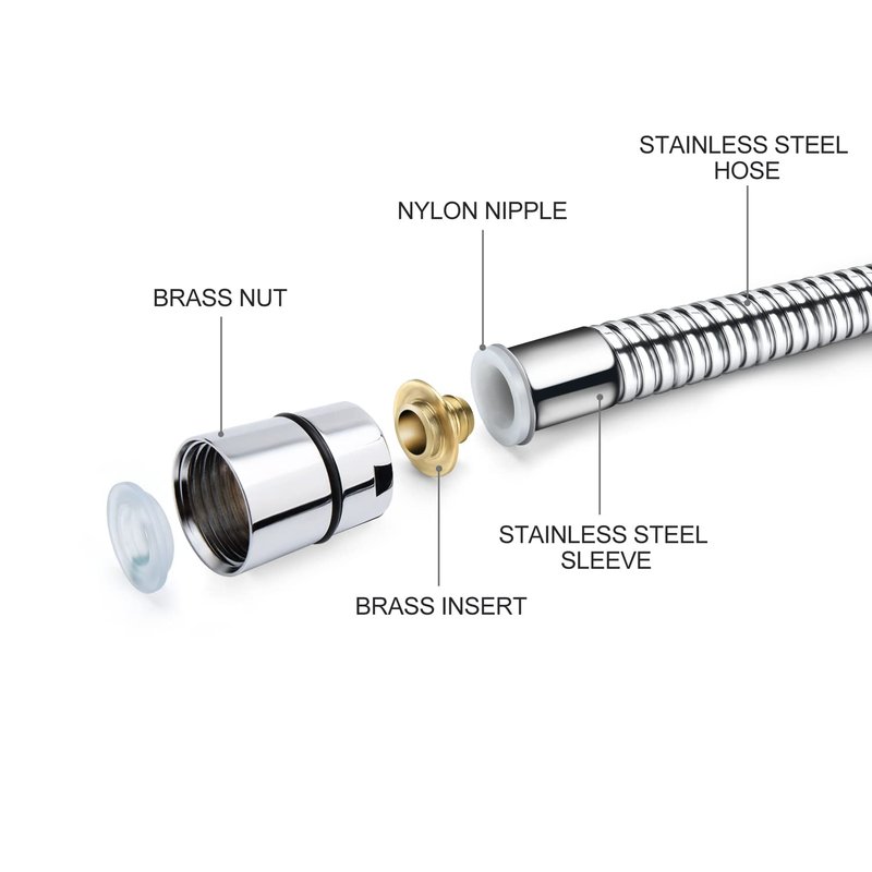 Blissland Shower Hose, 59 Inches Long Stainless Steel Handheld Shower Head Hose with Brass Insert and Nut - Durable and Flexible