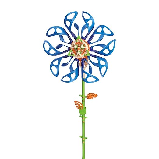 Thames & Kosmos SolarFlower Sapphire Swirl STEM Kit | Build a Motorized Solar-Powered Flower with Spinning, Colorful Petals, Educational Gift for Kids Ages 8+, Adults