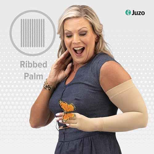 Juzo 2301 Seamless Compression Glove with Open Finger Slots, Black, Small
