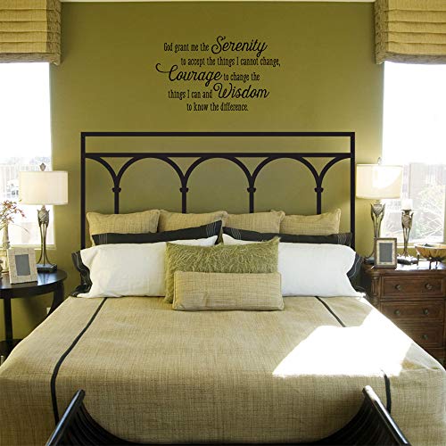 God Grant me The Serenity to Accept The Things I Cannot Change Courage to Change The Things Vinyl Wall Decal Bible Scripture Inspirational Quotes Prayer Wall Art Letters Religious Home D?cor