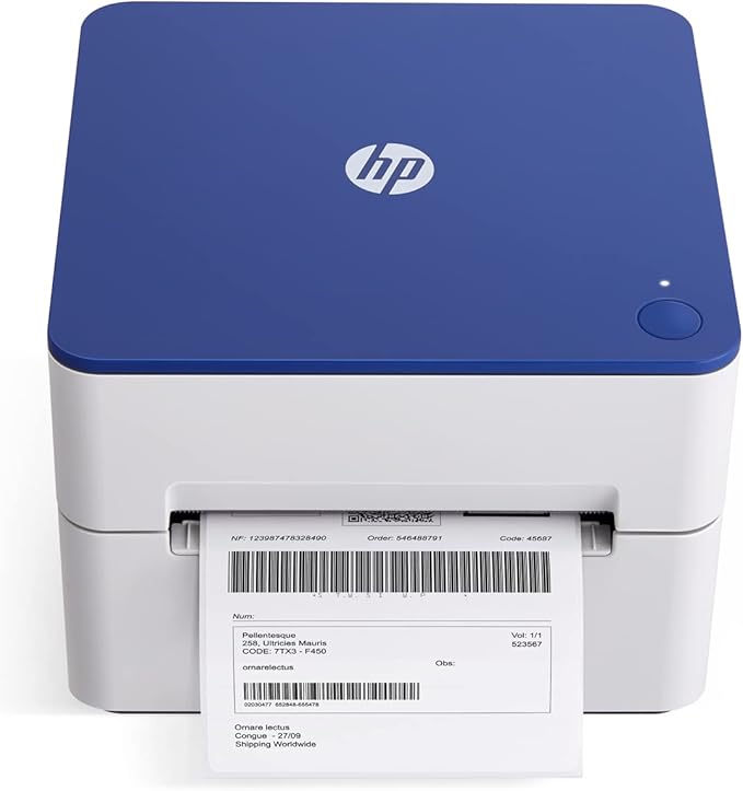 HP Shipping Label Printer, 4x6 Commercial Grade Direct Thermal, Compact & Easy-to-use, High-Speed 203 DPI, Barcode Printer, Compatible with Amazon, UPS, Shopify, Etsy, Ebay, ShipStation & More