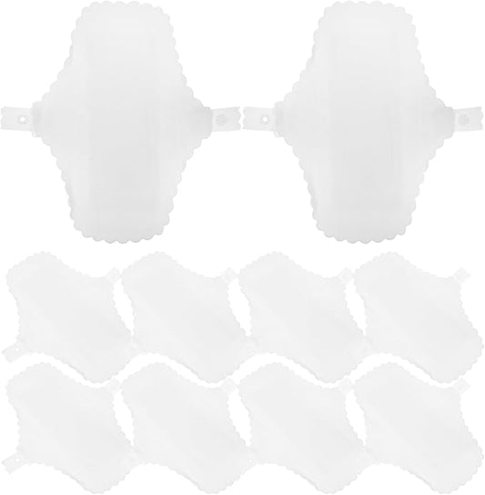 GLEAVI 10pcs Washable Menstrual Cloth Ultra Thin Sanitary Napkins Menstrual Panty Liners Reusable Menstrual Pads Fabric Tape Miss Waterproof Cotton Cloth Pregnant Woman White Cotton Pad