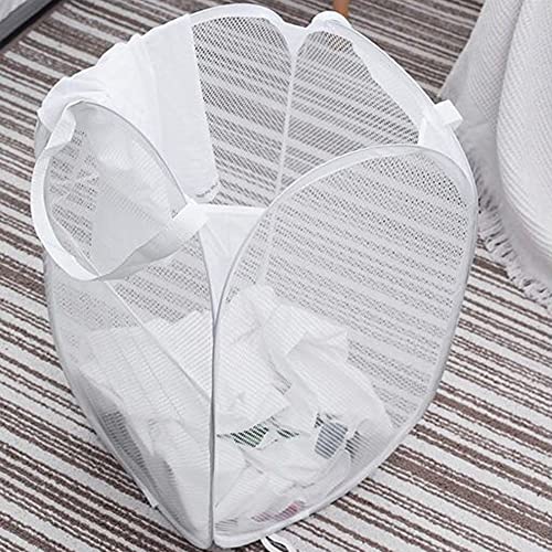 Larpur Pop Up Laundry Hampers, Portable Mesh Laundry Baskets, Collapsible Clothes Laundry Bin for Bedroom, Travel, Bathroom, College Dorm, White - 2 Pack - color: White-2 pack