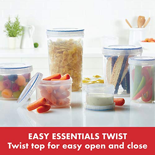 LocknLock Easy Essentials Twist Food Storage lids/Airtight containers, BPA Free, Short - 5 oz - for Candies, Clear - size: 5 Ounce