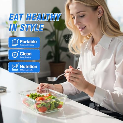 5-Piece Set, 36 oz Glass Meal Prep Containers with Snap-Lock Lids, Airtight Lunch Containers, Microwave, Oven, Refrigerator & Dishwasher Safe,Black - color: Black, size: 5pack-36oz-Black