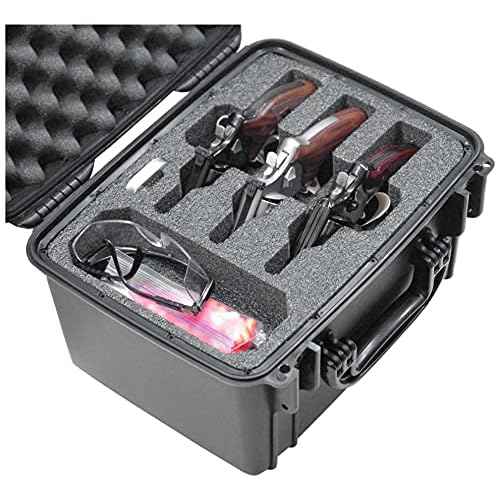 Case Club Waterproof 3 Revolver/Semi-Auto Pre-Cut Case with Silica Gel to Help Prevent Gun Rust