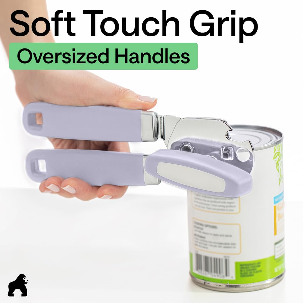 GORILLA GRIP Original Model Stainless Steel Manual Can Opener, Lavender