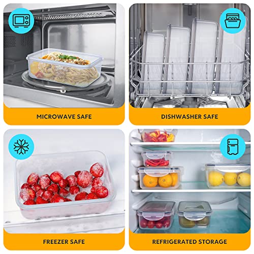 JSCARES 44 PCS Food Storage Container with Lid (22 Lids & 22 Containers) - Leakproof Meal-Prep Containers for Kitchen Storage Reusable Plastic Microwave/Dishwasher Safe with Labels & Pen - color: 5-22 Pack