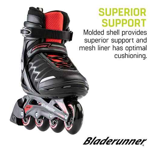 Bladerunner by Rollerblade Advantage Pro XT Men's Adult Fitness Inline Skate, Black and Red, Inline Skates ,12