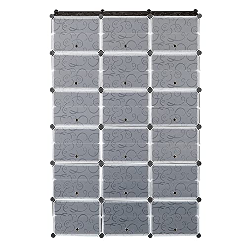 12-Tier Portable 72 Pair Shoe Rack Organizer, 36 Grids Tower Shelf Storage Cabinet Expandable Stackable Space with Door for Heels, Boots, Slippers Black