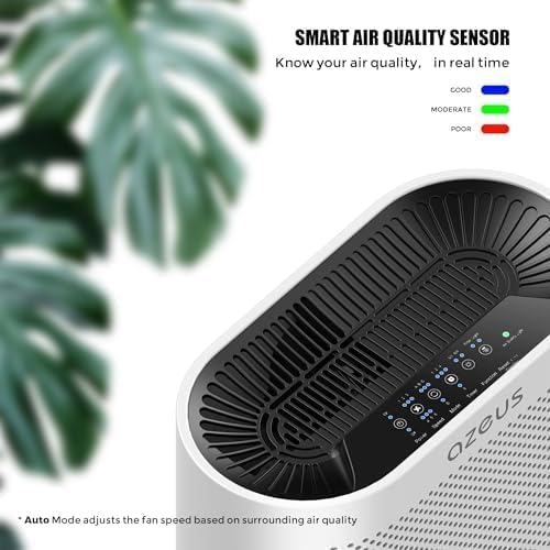 AZEUS True HEPA Air Purifier for Home, UV light | Ionic Generator | Office or
