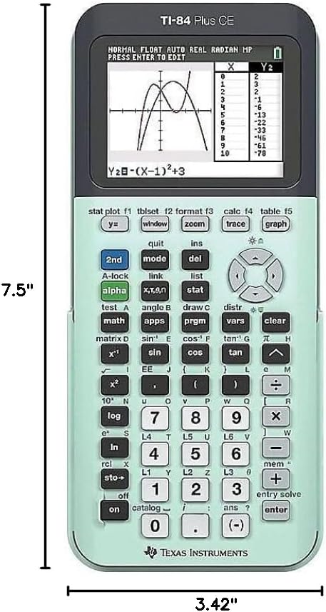 Texas Instruments TI-84 Plus CE Color Graphing Calculator, Mint Small