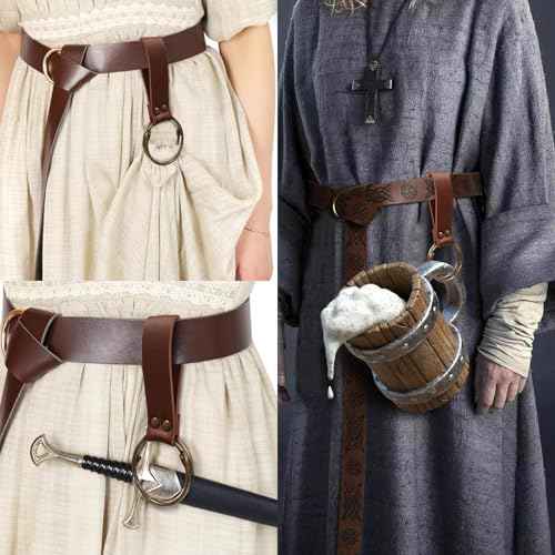 Renaissance Belt Pouch Purse Viking Bracer Hook Halloween Set Medieval Festival Costume Accessory Casual Fanny Pack Waist Bag