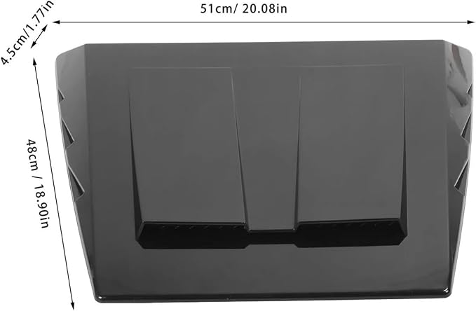 Gloss Black Hood Vent Cover Air Intake Decorative Trim Compatible