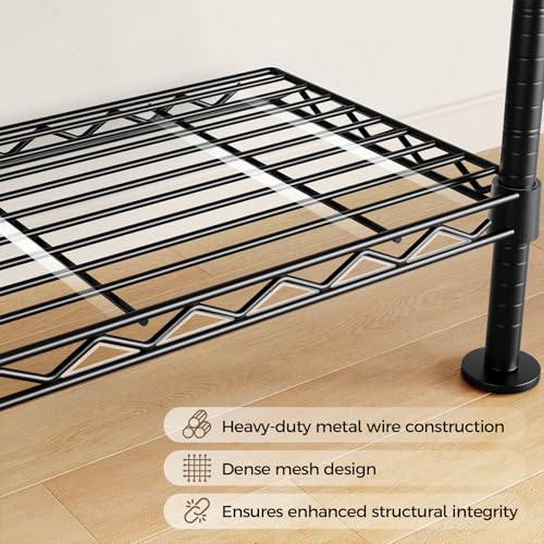 Closet Organizers and Storage, 2-Row Heavy Duty Garment Rack Clothes Rack for Hanging Clothes, Wall Mounted Closet System with 2 Telescopic Rods, 3 Hooks, 6 Shelves for Wardrobe, Bedroom, Small Space - style: 2-Row