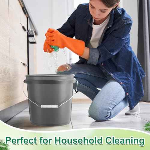 Tioncy 10 Pcs 2 Gallon Plastic Bucket with Lid Heavy Duty 2 Gallon Bucket Pail with Lid Handle for Storage Container Home Household Cleaning (Grey)