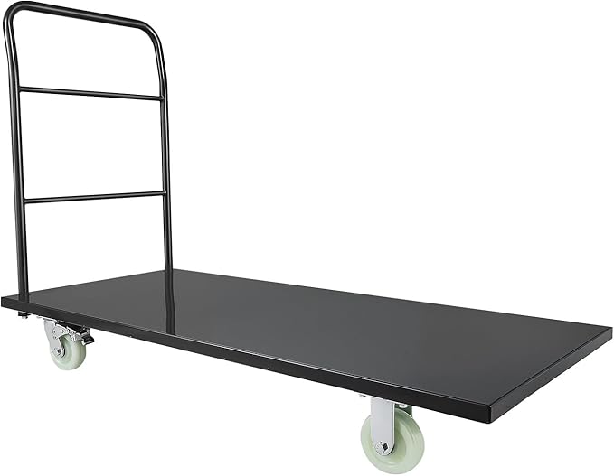 VEVOR 2000 LBS Heavy Duty Platform Truck, Upgraded Version with Larger Deck (60" x 28"), Industrial Steel Flatbed Cart with Swivel Wheels, Push Cart Dolly for Warehouse/Garage/Moving/Garden