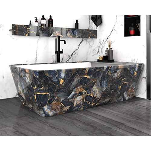 Marble Black Contact Paper Peel and Stick Countertops Gold Contact Paper Peel and Stick Wallpaper for Kitchen Waterproof Vinyl Film Marble Shelf Liner Counter Top Cover Wallpapers 15.8" x 78.7"