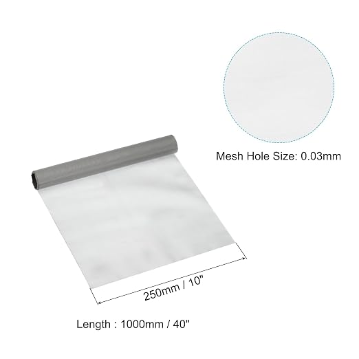 PATIKIL 40" L x 10" W Woven Wire Mesh, 400 Mesh 316L Stainless Steel Air Vent