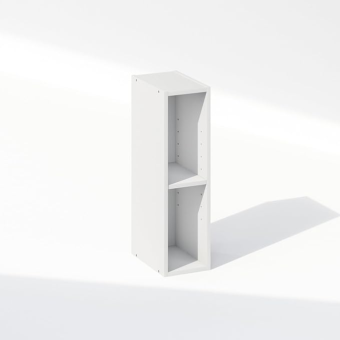 Furinno Reed 2-Tier Closet Organizers and Storage, Closet Organizer, Open Shelf Closet Storage, for Wardrobe, Bedroom, Living Room, 6-Inch Width, White