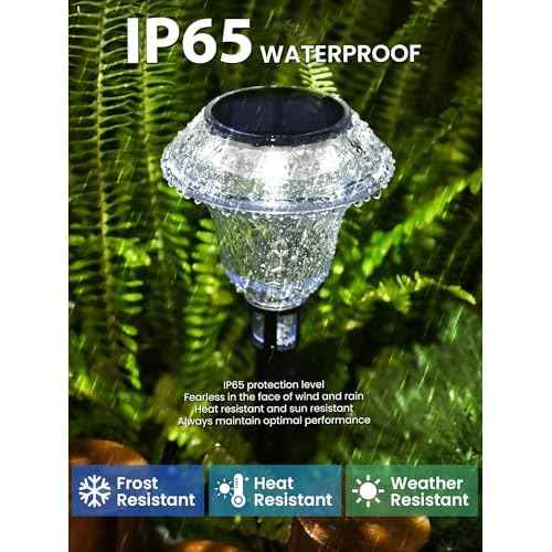 SOLPEX Solar Pathway Lights Garden Decor for Yard, Garden Lights Solar Powered Waterproof Landscape Lighting, Solar Outdoor Lights Porch Decor for Path Walkway Driveway (8 Pack Cold White)